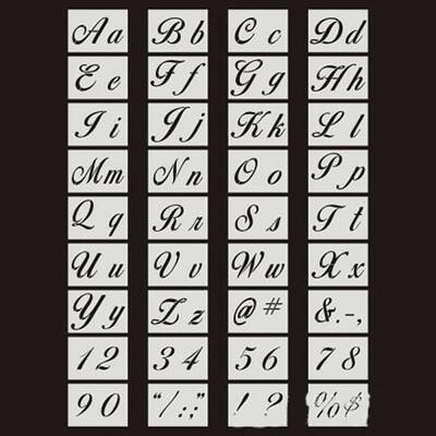 Letter A-Z/Number/Sign PET Plastic Hollow Painting Silhouette Stencil