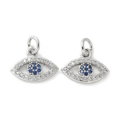 Brass Micro Pave Cubic Zirconia Charms
