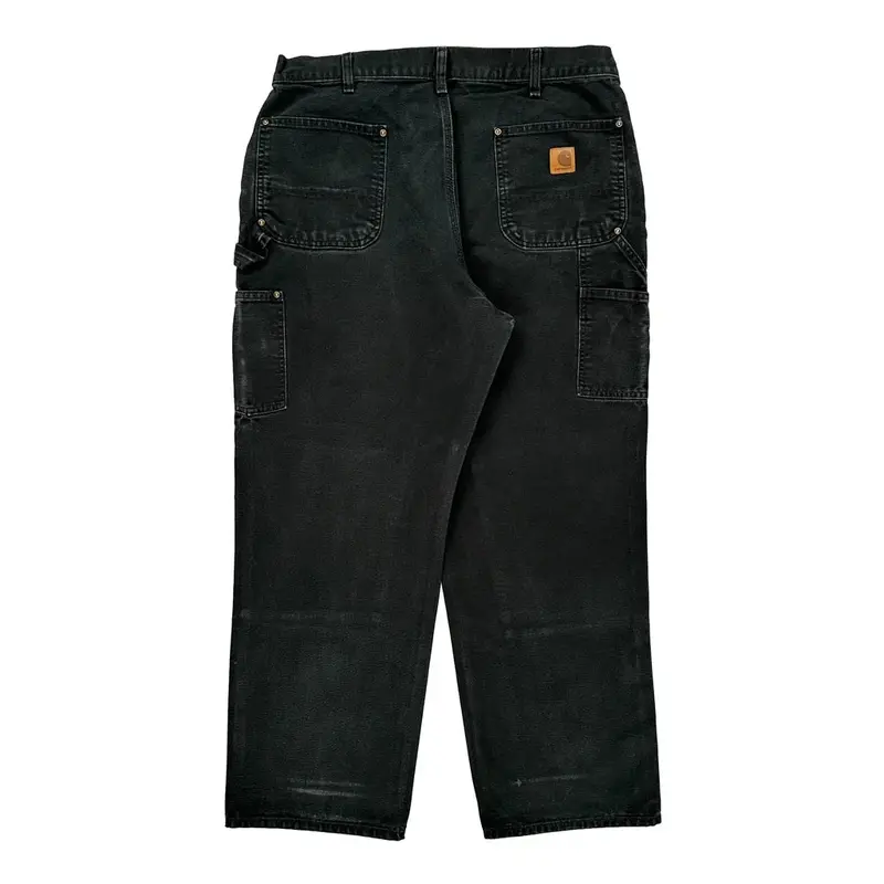 Carhartt Double Knee Carpenter Trousers - 36? Waist Black Cotton
