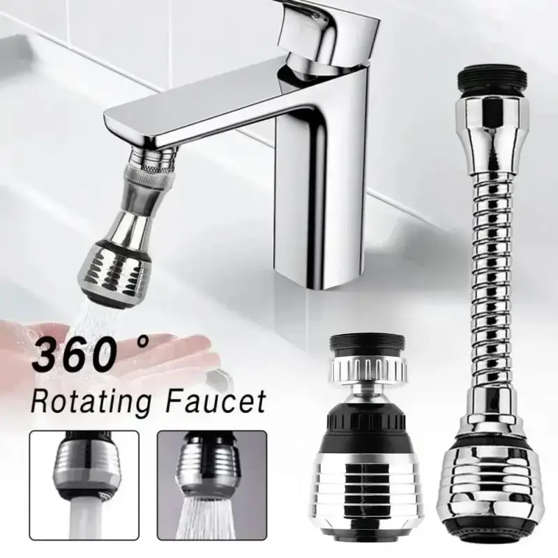360 Degree Rotatable Kitchen Faucet Extender, 1 Count Dual Mode Water Saving Pressurize Faucet Extender, Filter Sprayer, Bath...