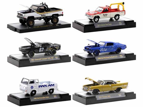 Auto Meets Set of 6 Cars IN DISPLAY CASES Release 64 Limited Edition to 9600 pieces Worldwide 1/64 Diecast Model Cars by M2 M...