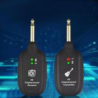 Rechargeable Wireless Guitar System, 2 Counts/set Black Uhf Audio Built in Rechargeable Wireless Guitar Transmitter Receiver,...