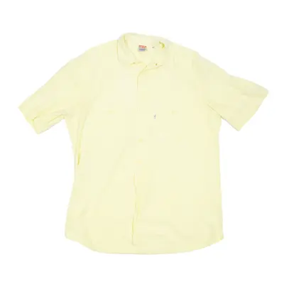 LEVI'S Plain Shirt Yellow Short Sleeve Mens M