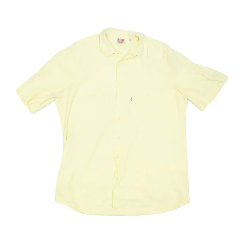 LEVI'S Plain Shirt Yellow Short Sleeve Mens M
