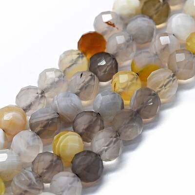 Natural Yellow Botswana Agate Beads Strands