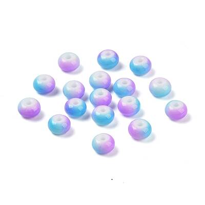 Opaque Spray Painted Glass Beads
