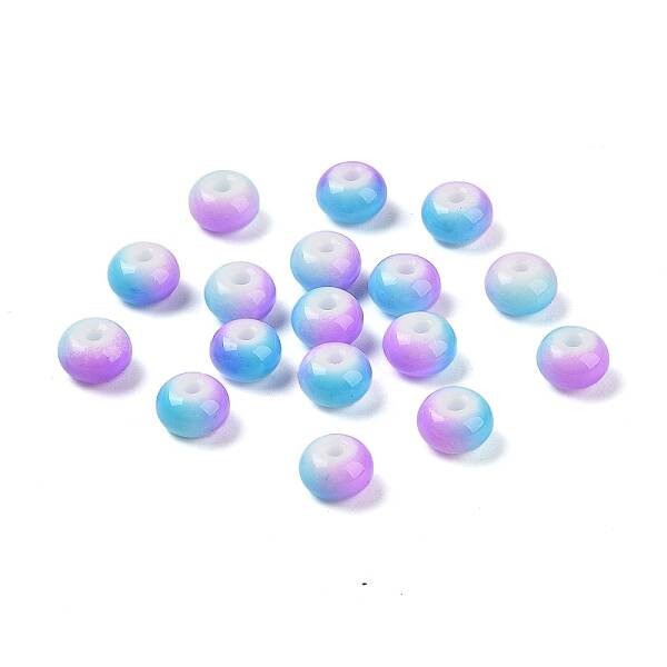 Opaque Spray Painted Glass Beads