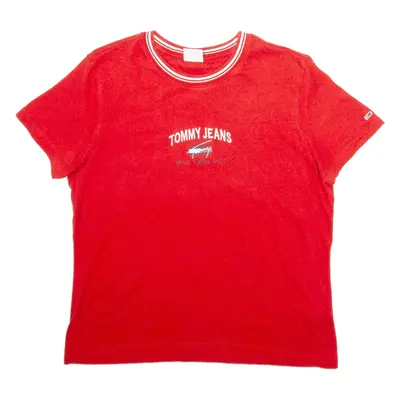 TOMMY HILFIGER Womens T-Shirt Red M
