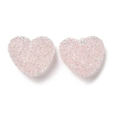 Drusy Heart Resin Rhinestone Beads