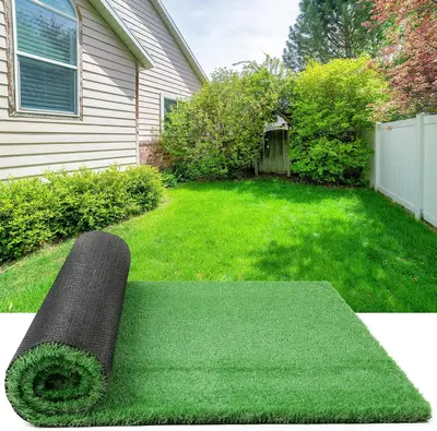Rengue Artificial Turf 7x15FT Turf Grass with Drainage Holes Realistic Synthetic Fake Grass Lawn Indoor Outdoor Landscape for...