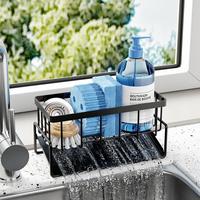 Kitchen Sink Storage Rack, 1 Count Stainless Steel Sink Drain Rack with Removable Drain Tray, Modern Multifunctional Kitchen...