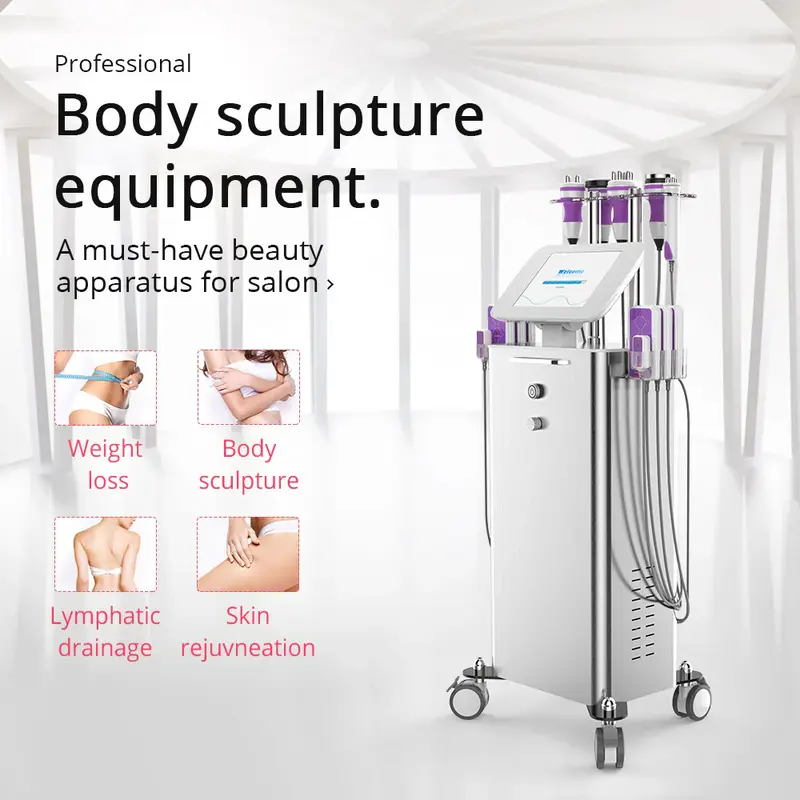 Unoisetion 6 in 1 40K Cavitation Ultrasonic Vacuum RF LED Photon Body Slimming Beauty Machine for Spa Salon Studio Home Use |...