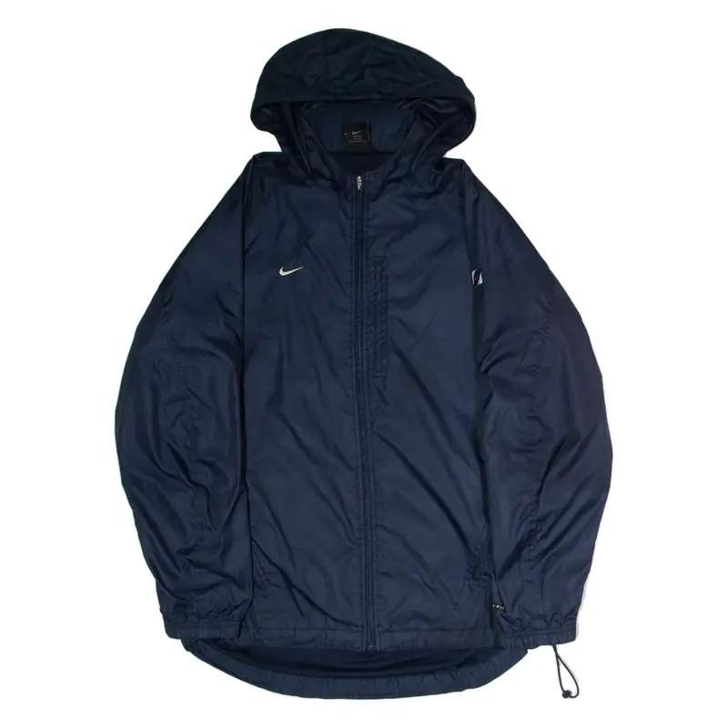 NIKE Mens Rain Jacket Blue Hooded M