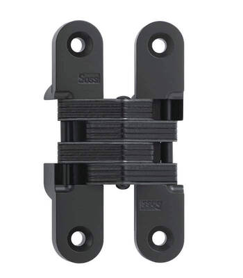 Soss Model 212 Invisible Hinge For 1-1/8 To 1-3/8 Thick Wood Or Metal Applications, Matte Black