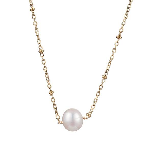 Round Natural Cultured Freshwater Pearl Pendant Necklaces