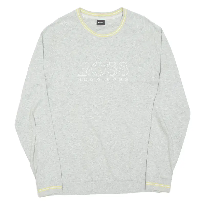 BOSS Mens T-Shirt Grey Long Sleeve M