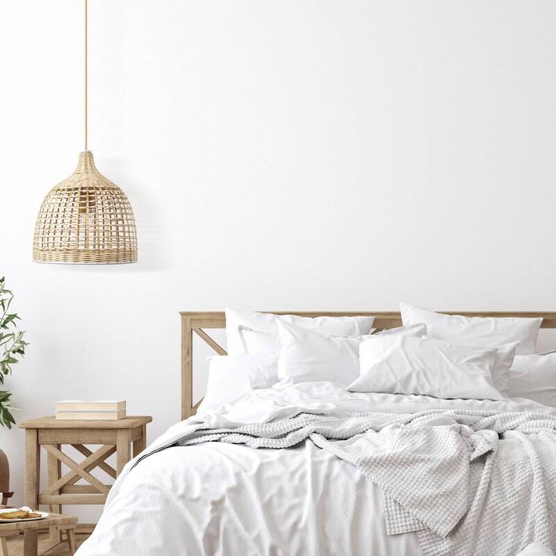 Abandon Lace Rattan Light Pendant - Bamboo Pendant Light, Boho Lamp, Rattan Furniture, Patio Pendant Light, Farmhouse, Bohemi...