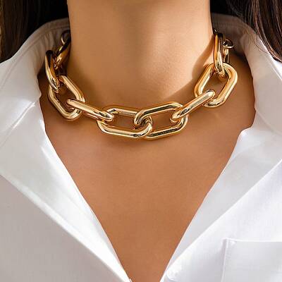 Chunky CCB Plastic Curb/Cable Chain Necklaces for Women