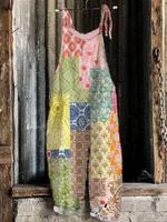 Women's Floral Print Overalls, Casual Comfy Sleeveless Loose Jumpsuit for Daily Wear, Ladies Overalls for All Seasons, Summer...