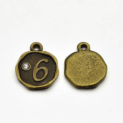 Antique Bronze Plated Alloy Rhinestone Charms