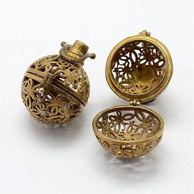 Brass Hollow Cage Pendants