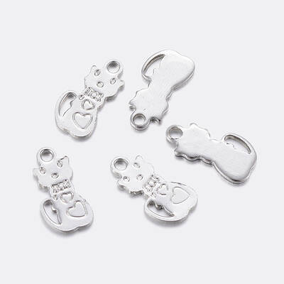 Non-Tarnish 304 Stainless Steel Kitten Charms