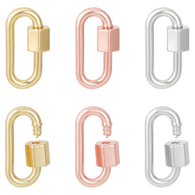 6Pcs 3 Colors Brass Screw Carabiner Lock Charms
