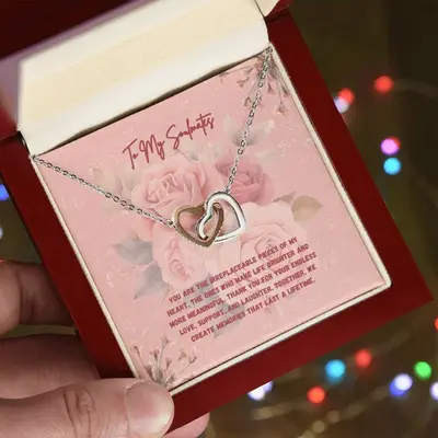 Soulmate's Embrace - Two-Tone Heart Necklace