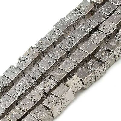 Electroplated Natural Lava Rock Beads Strands