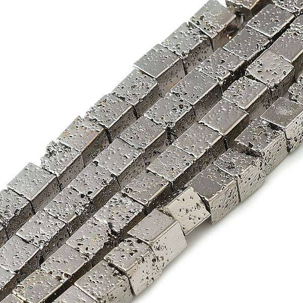 Electroplated Natural Lava Rock Beads Strands