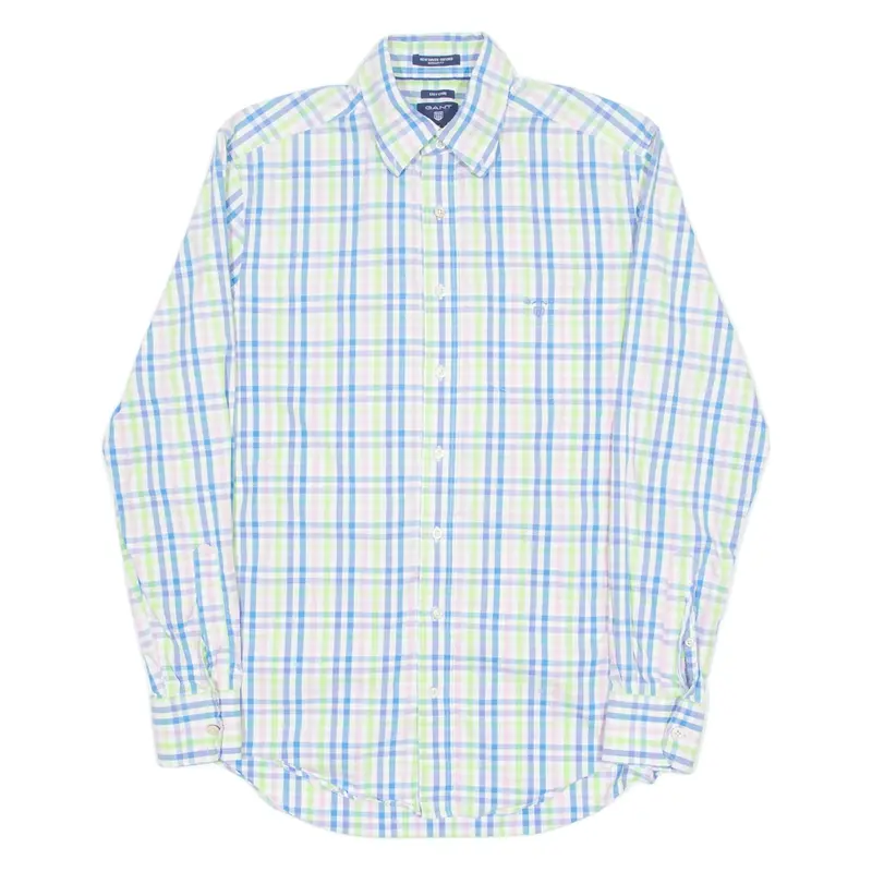 GANT Regular Fit Mens Shirt Blue Check Long Sleeve M