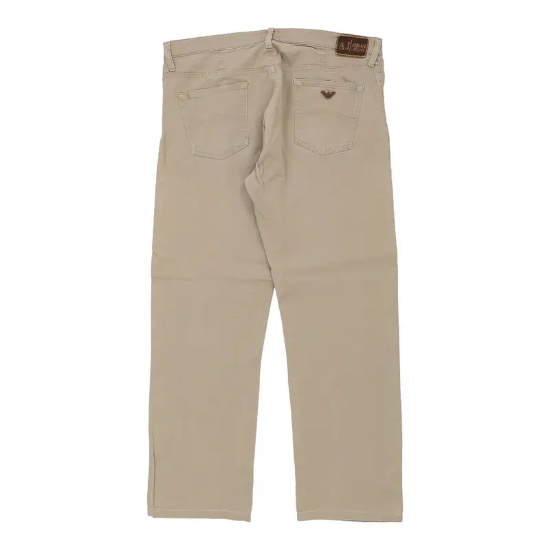 Armani Jeans Trousers - 36W 30L Beige Cotton