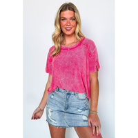 Mirissa Mineral Washed Boat Neck Top - BACK IN STOCK