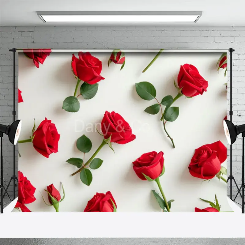 Red Rose Valentines Day Backdrop For Photography - Aperturee