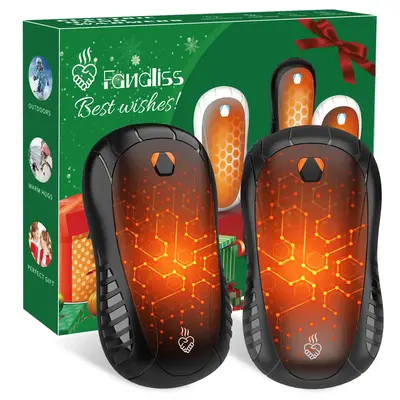 FANDLISS Rechargeable Hand Warmers, USB Charging Portable Pocket Double-Sided Heater, Spider-Style, 6000mAh, 3 Heat Level,2PC...