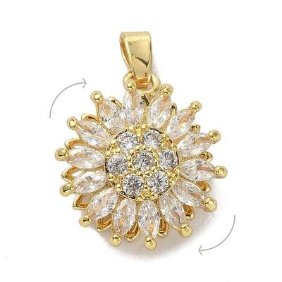 Brass Micro Pave Clear Cubic Zirconia Pendants
