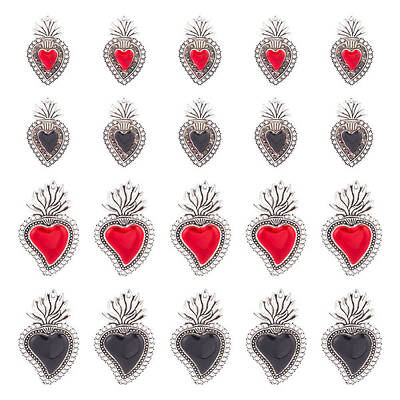 20Pcs 4 Styles Alloy Enamel Pendants