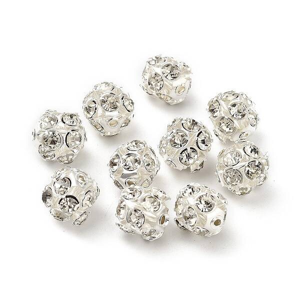 10mm Brass Crystal Rhinestone Beads