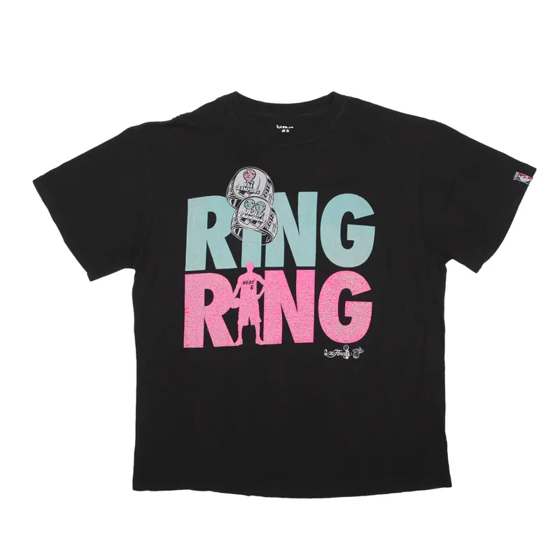NBA Miami Heat Ring Ring T-Shirt Black Short Sleeve Mens 2XL