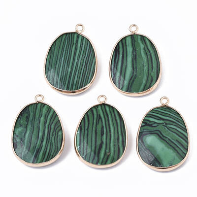Synthetic Malachite Pendants