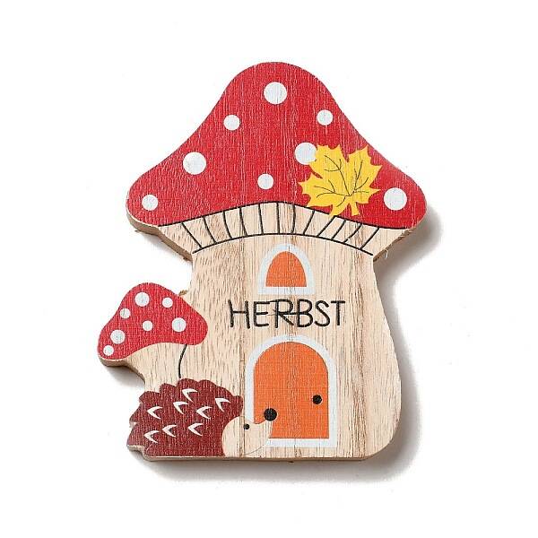Autumn Single Face Printed Wood Cabochons