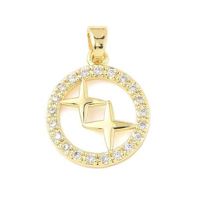 Brass Micro Pave Cubic Zirconia Pendants