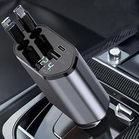 Fall Portable Charger for Car, Retractable Car Charger for Summer Gift, Type C Charger for iPhone, Dual Ports Fast Charging P...