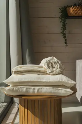 Linen sheets set in White | Size: US Full / Double DEEP + Standart pillowcases
