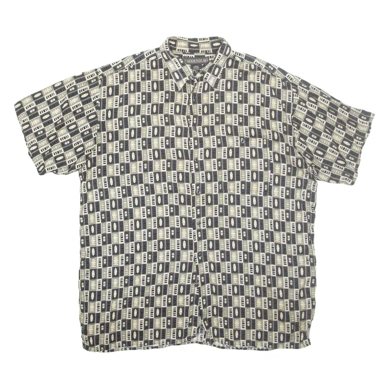 ADDENDUM Mens Shirt Cream Spotted L
