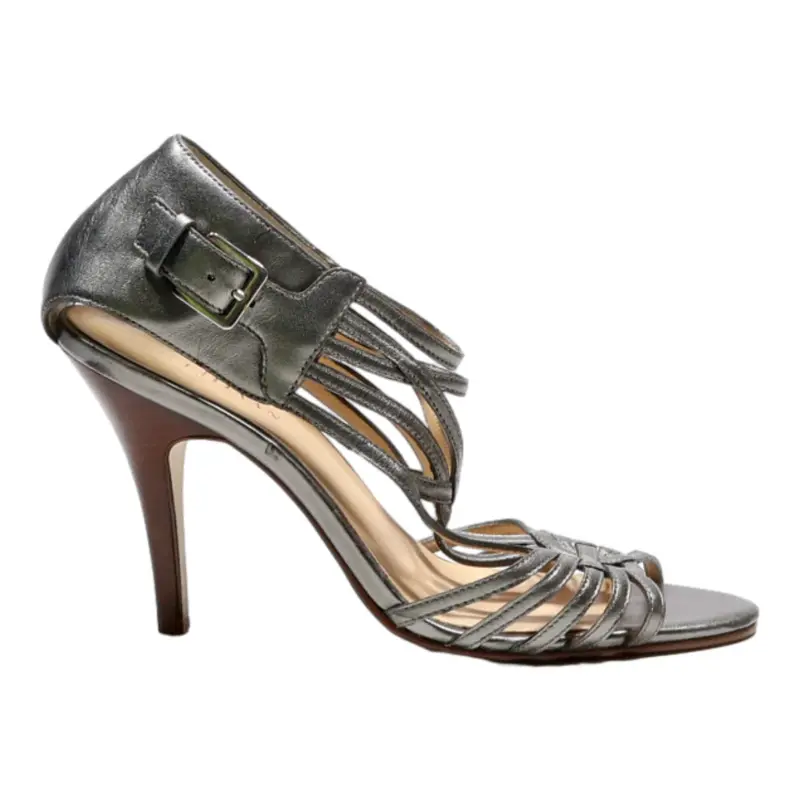 COLE HAAN Strappy Heels Silver Synthetic Womens UK 6.5