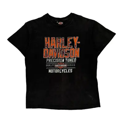 Harley Davidson Graphic T-Shirt - Large Black Cotton