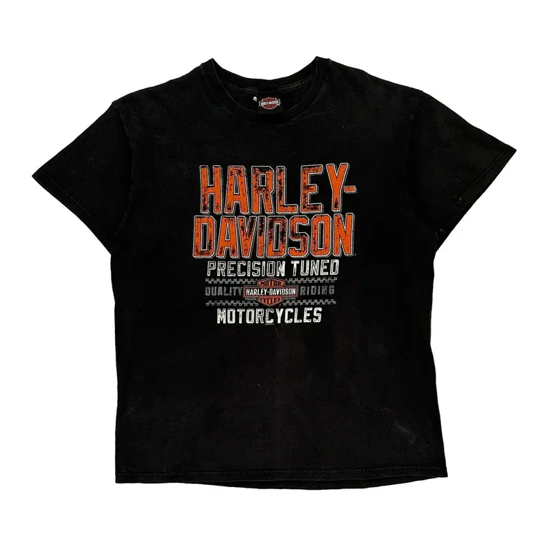 Harley Davidson Graphic T-Shirt - Large Black Cotton