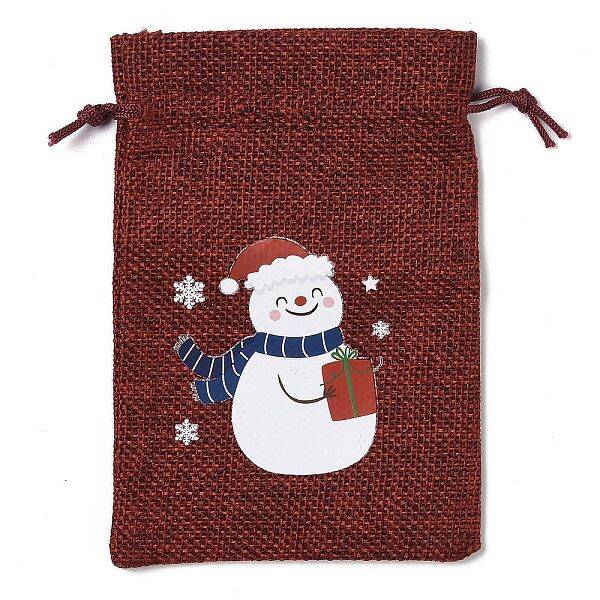 Christmas Theme Jute Cloth Storage Bags