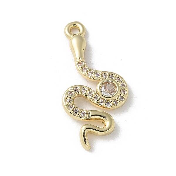 Brass Micro Pave Clear Cubic Zirconia Pendants